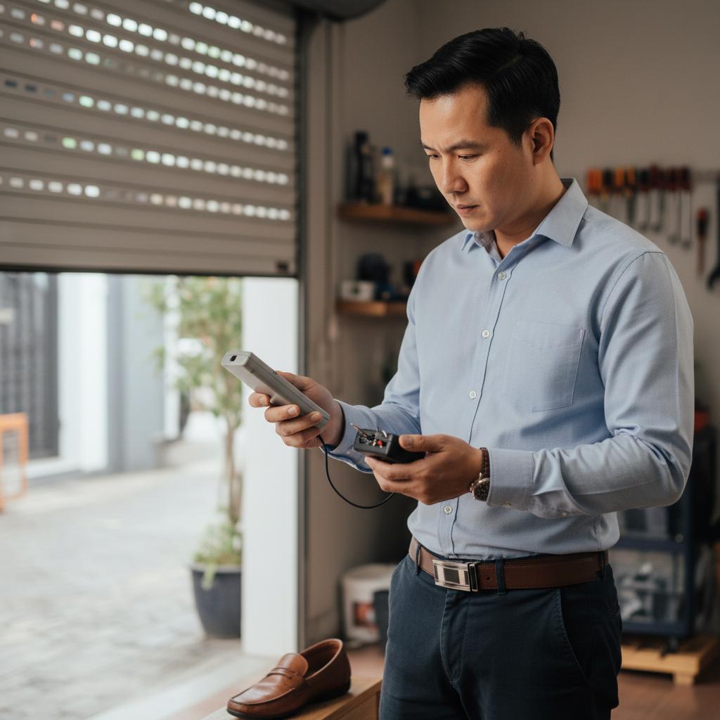 quản lý remote cửa cuốn