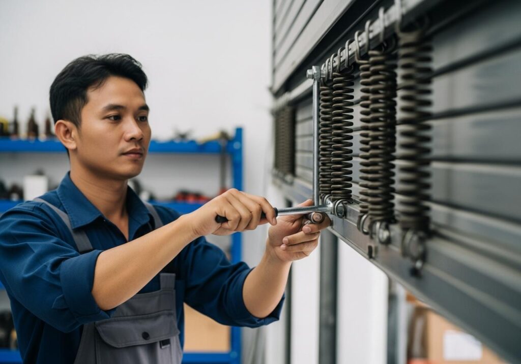 bảo dưỡng lò xo cửa cuốn