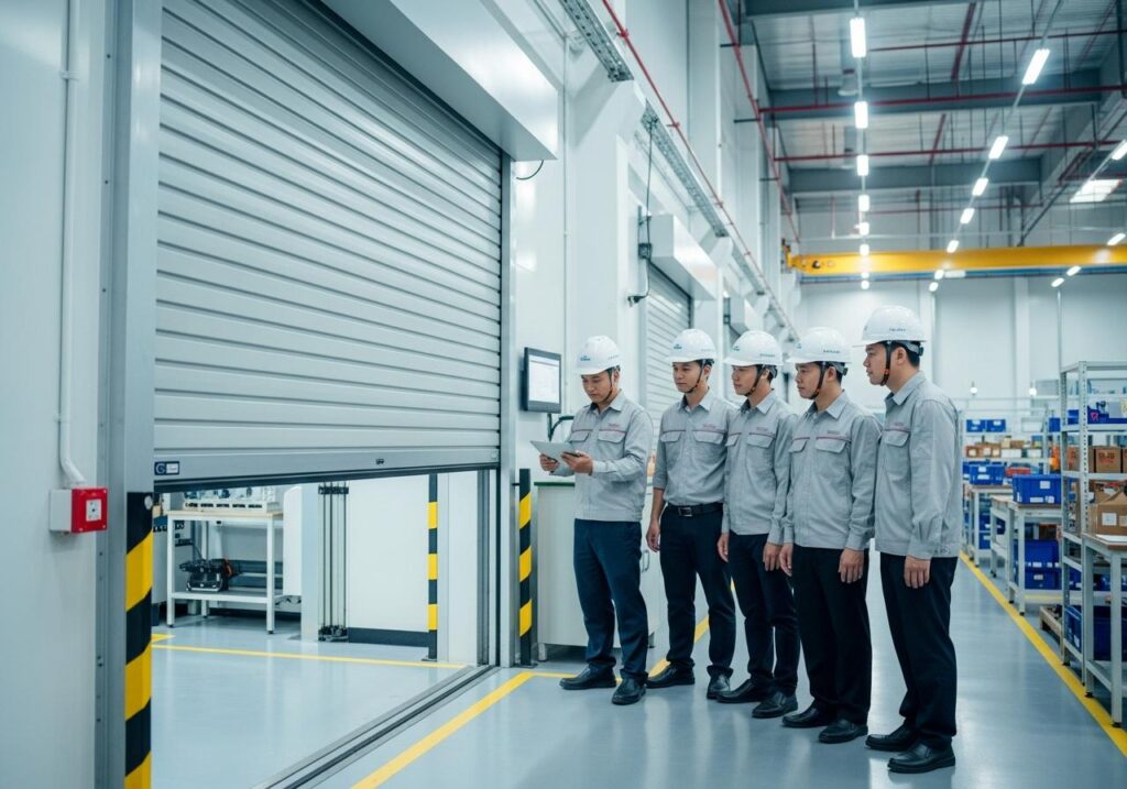 tốc độ mở cửa cuốn